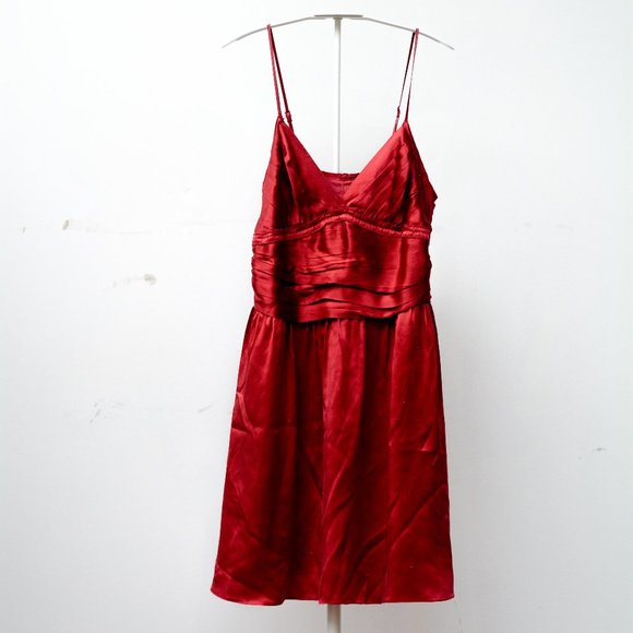 Red Strappy Silk Dress - Picture 1 of 1